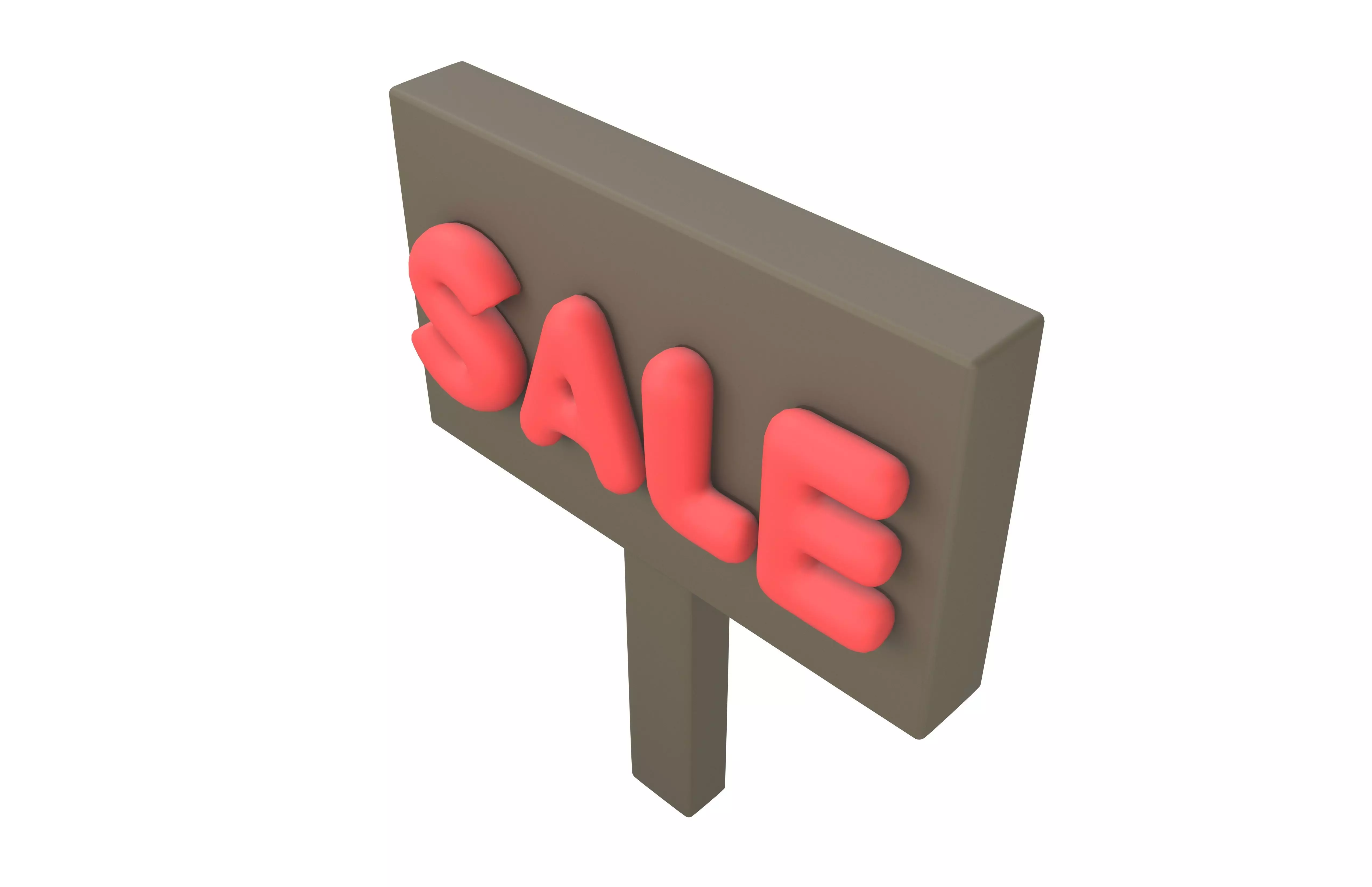 Sale Board Icon v1 002 Low-poly 3D model_2