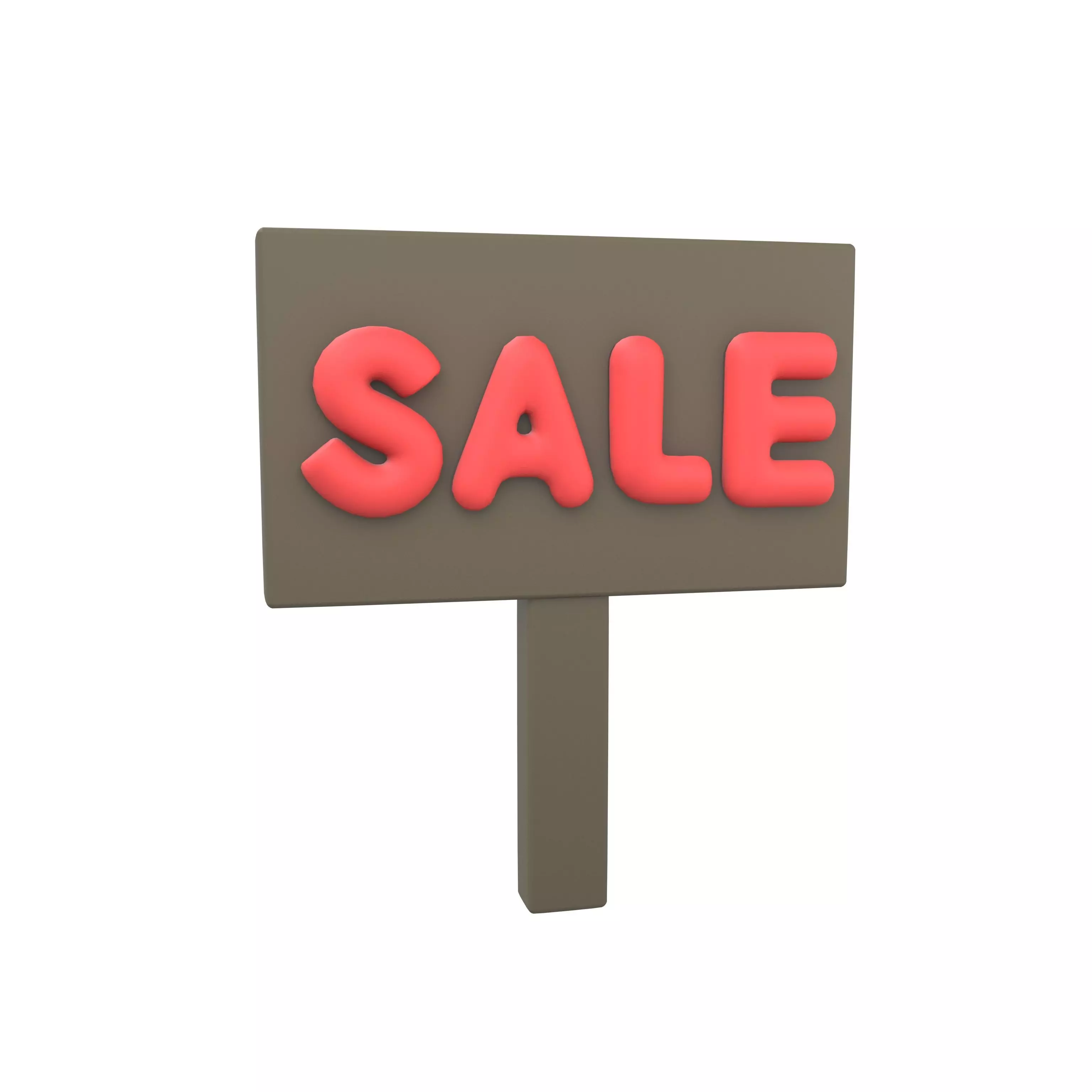 Sale Board Icon v1 002 Low-poly 3D model_0