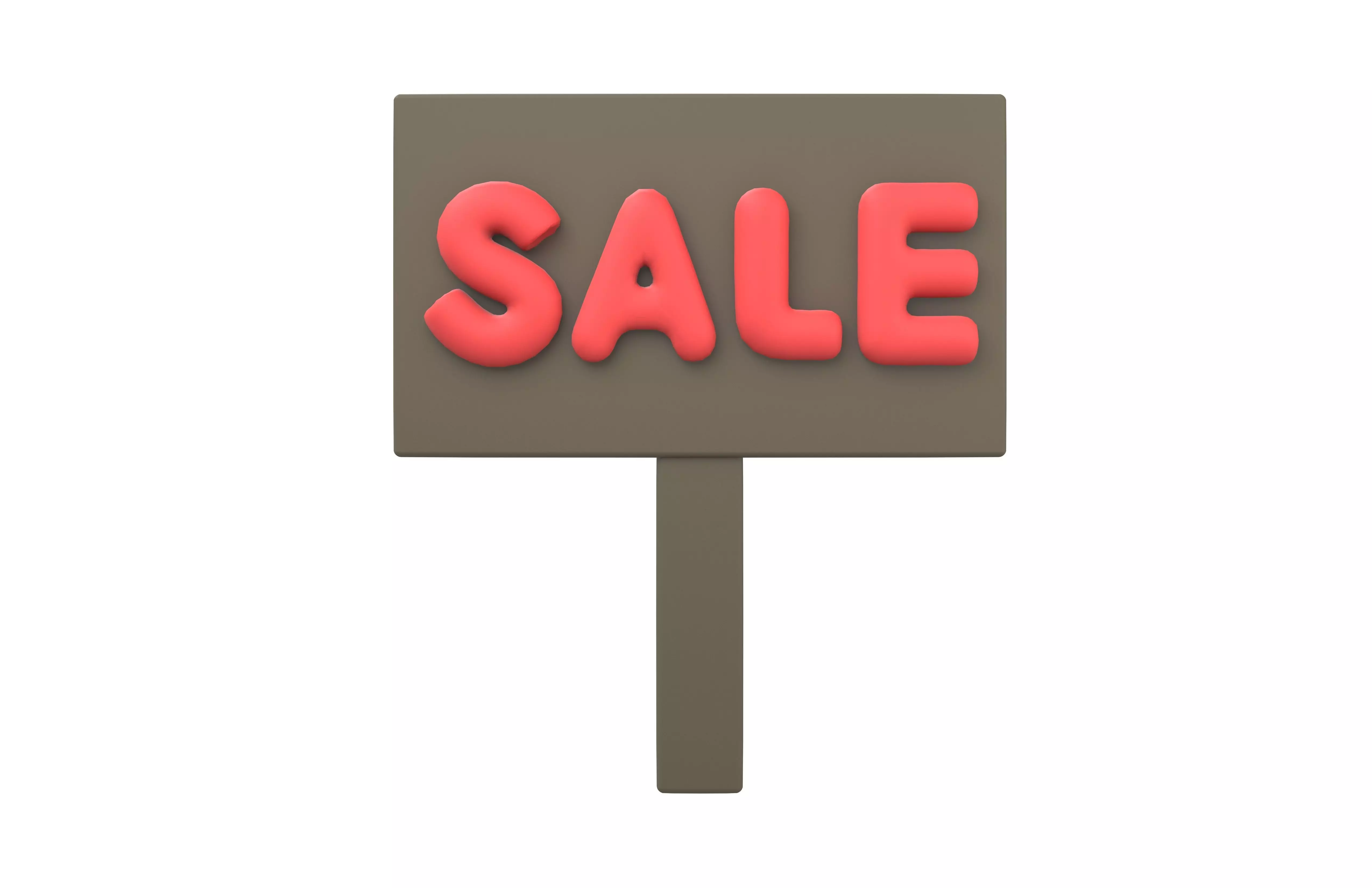 Sale Board Icon v1 002 Low-poly 3D model_1