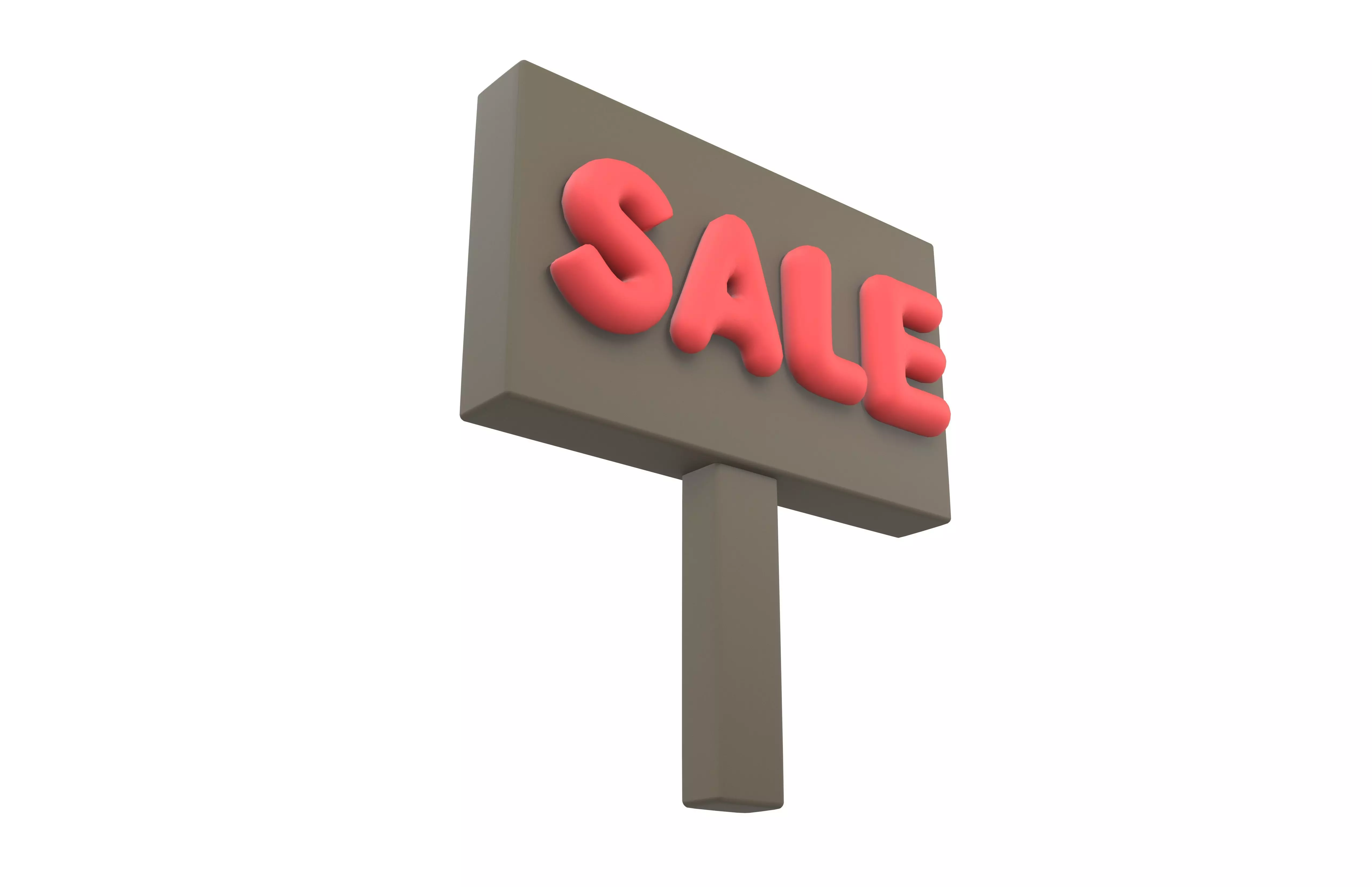 Sale Board Icon v1 002 Low-poly 3D model_3