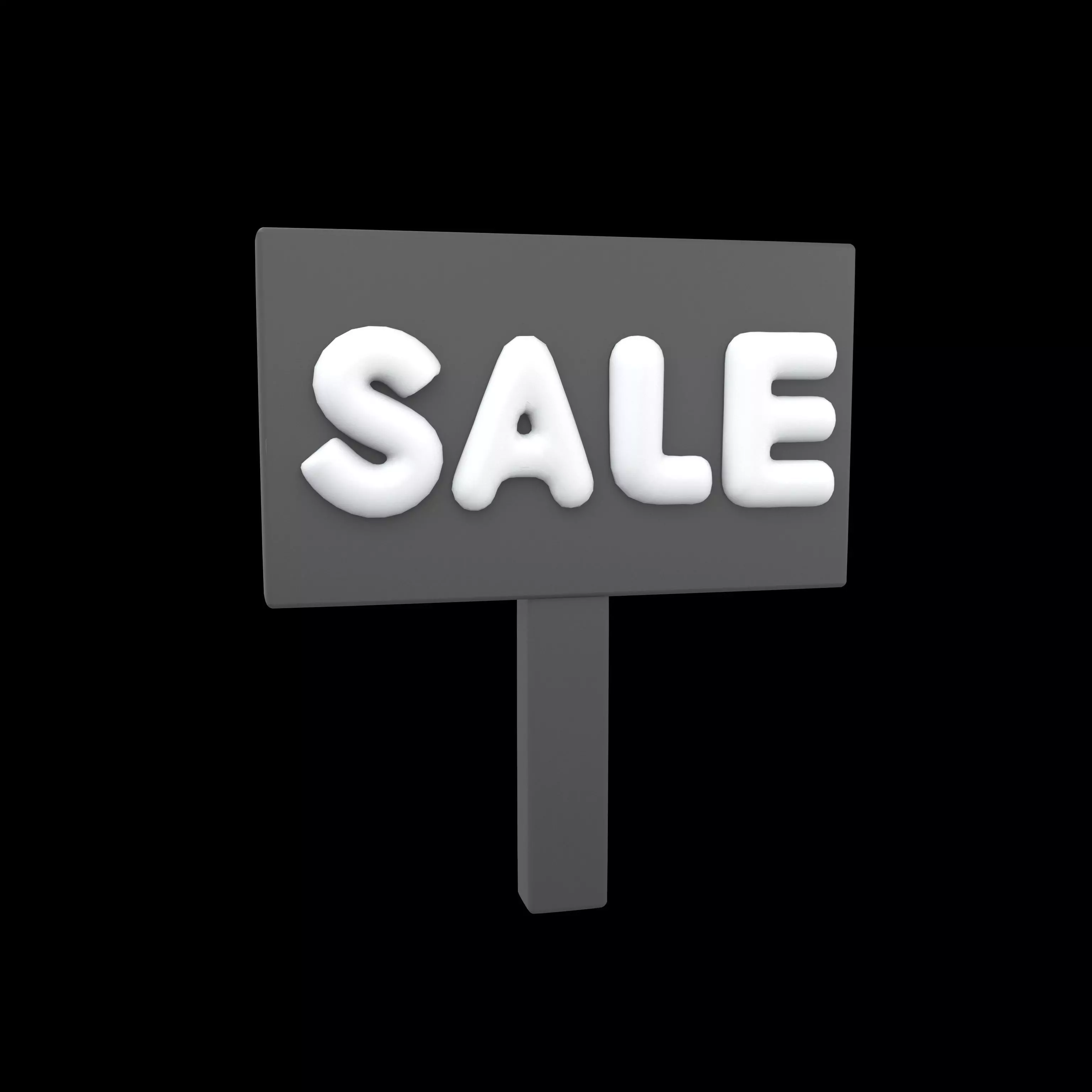 Sale Board Icon v1 003 Low-poly 3D model_0