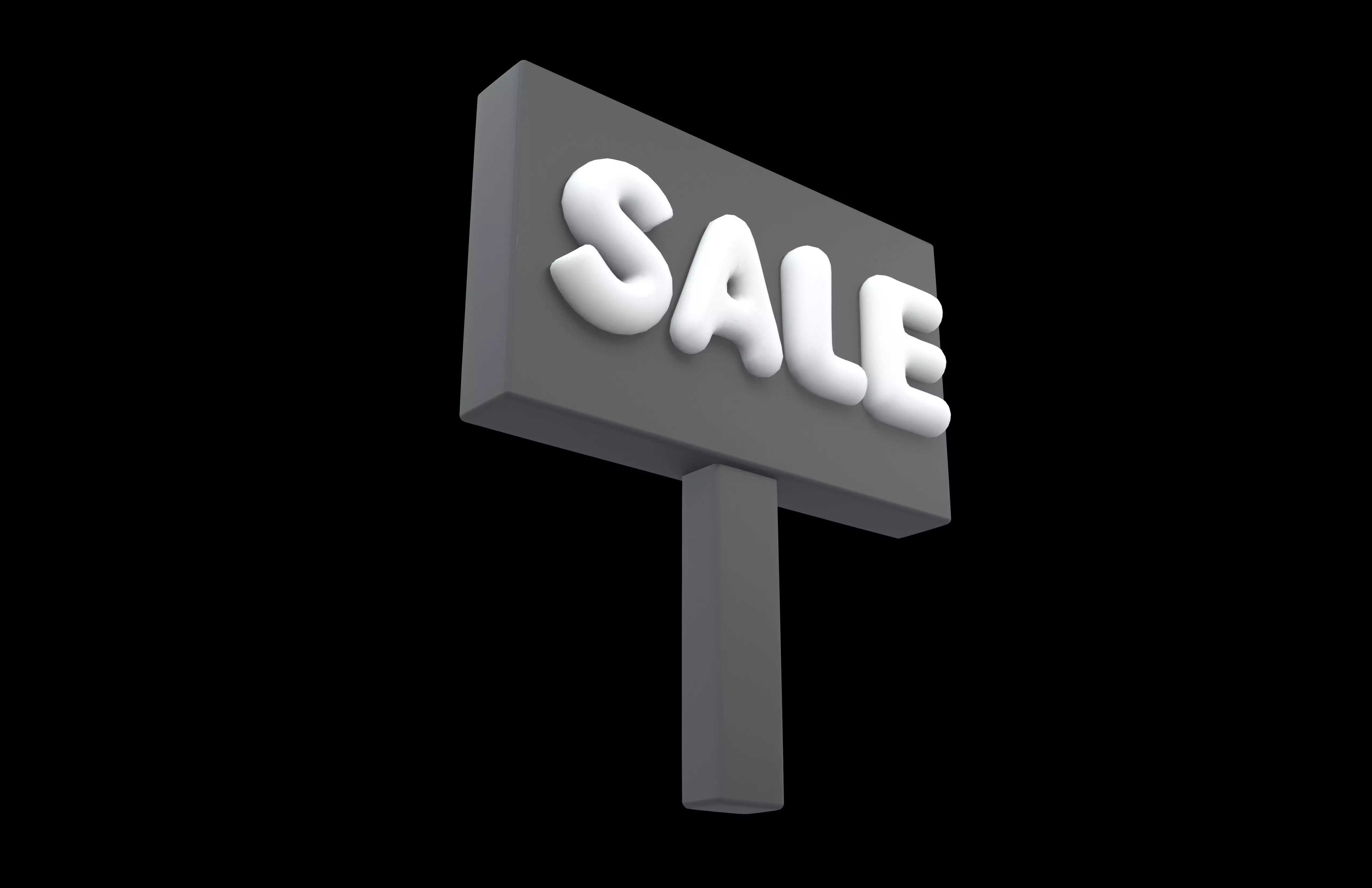 Sale Board Icon v1 003 Low-poly 3D model_3