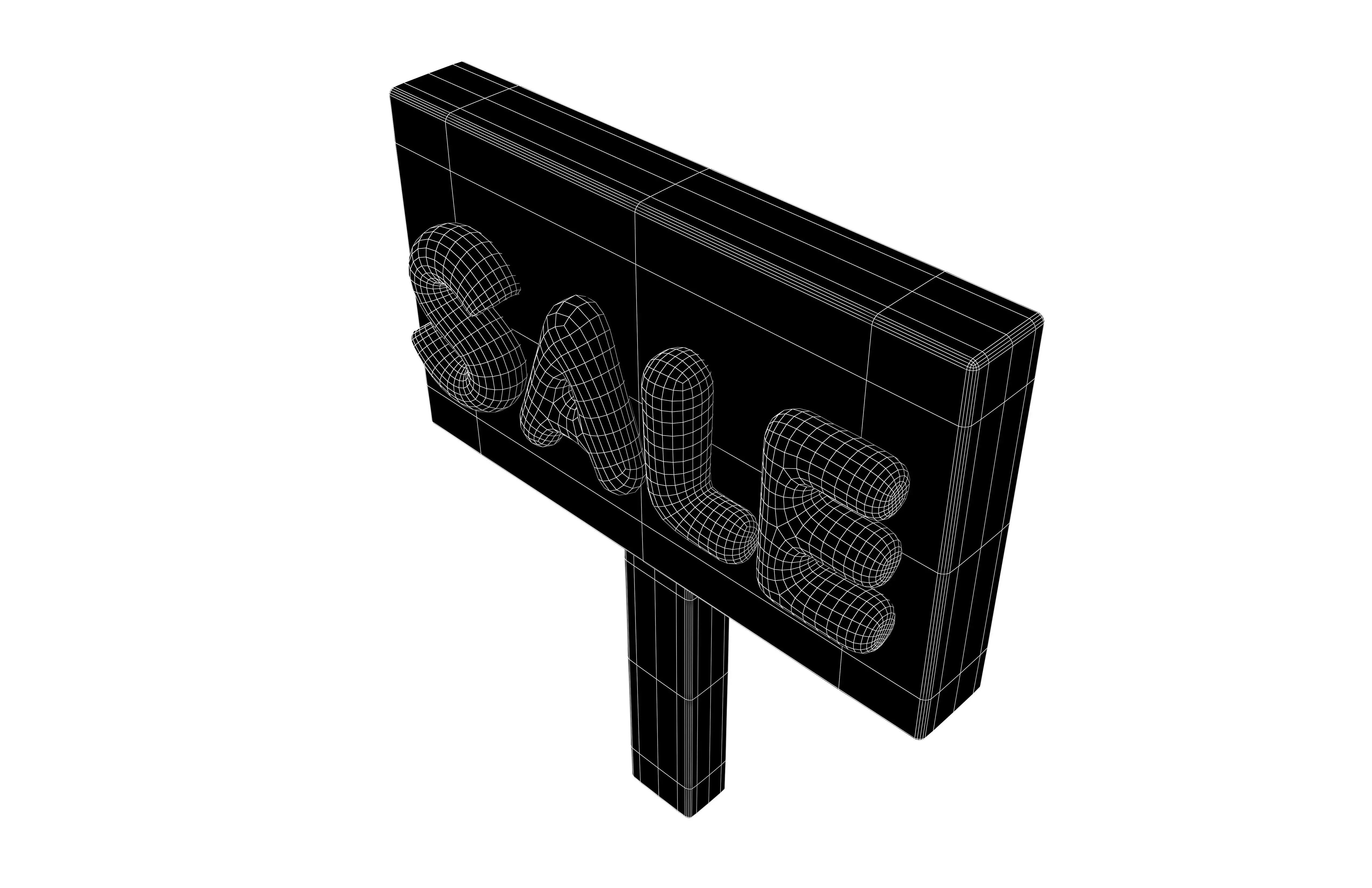 Sale Board Icon v1 003 Low-poly 3D model_6