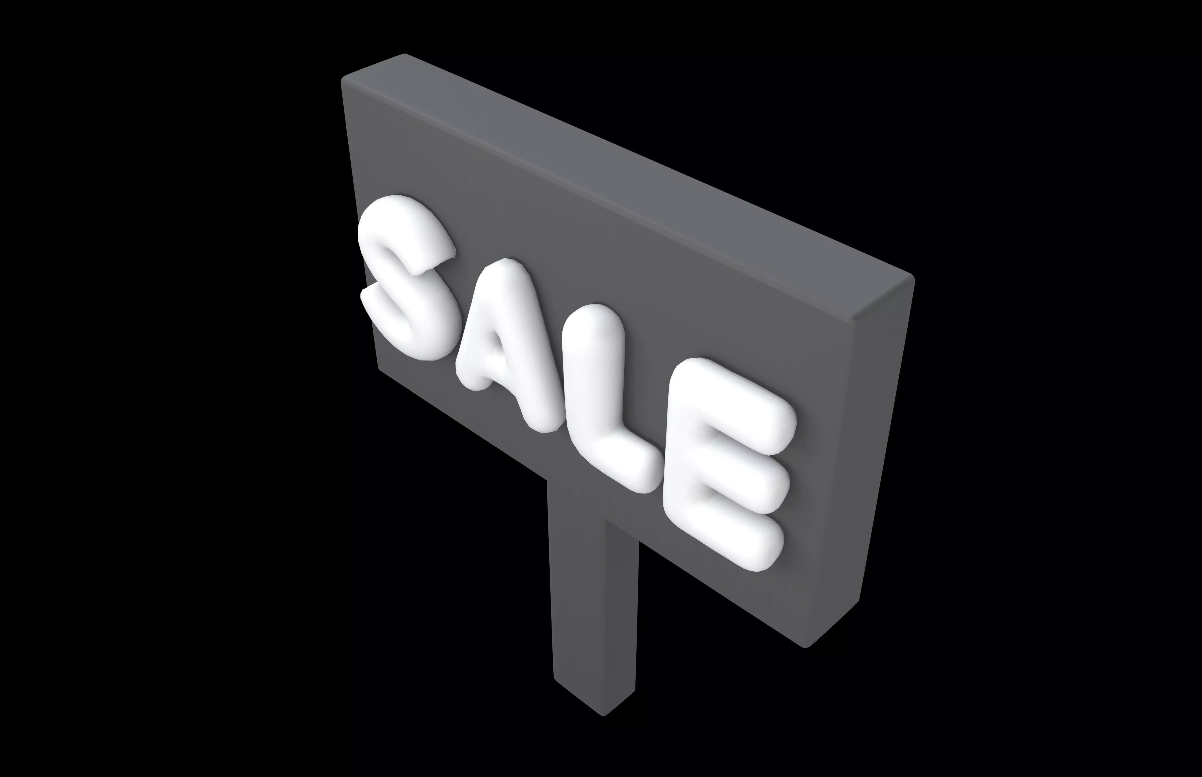 Sale Board Icon v1 003 Low-poly 3D model_1