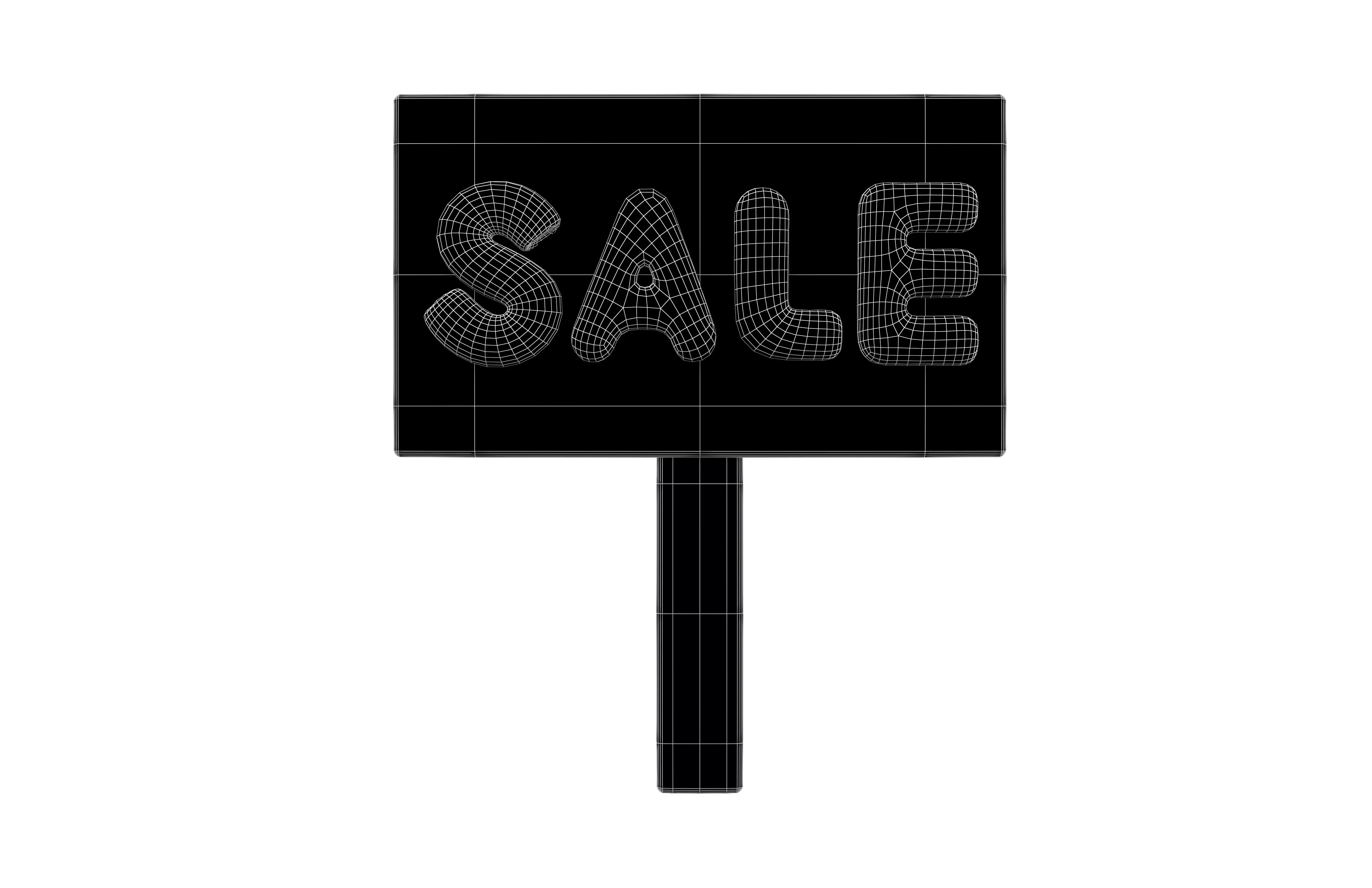 Sale Board Icon v1 003 Low-poly 3D model_5