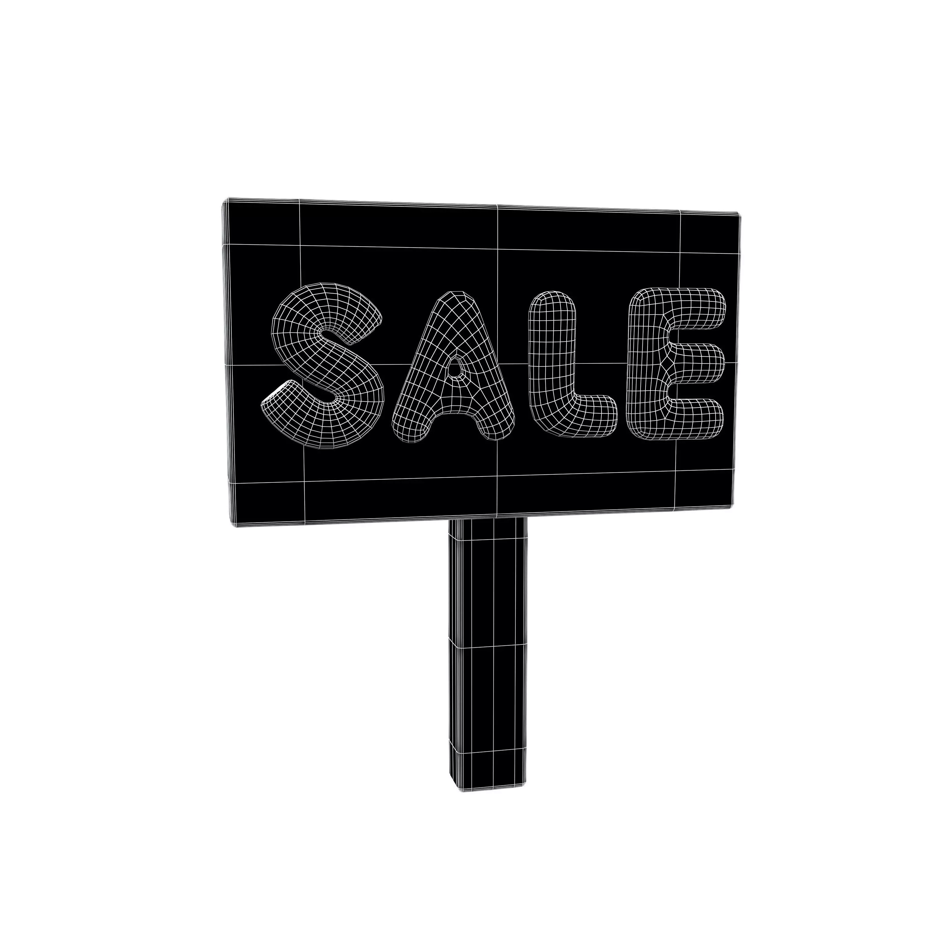 Sale Board Icon v1 003 Low-poly 3D model_4
