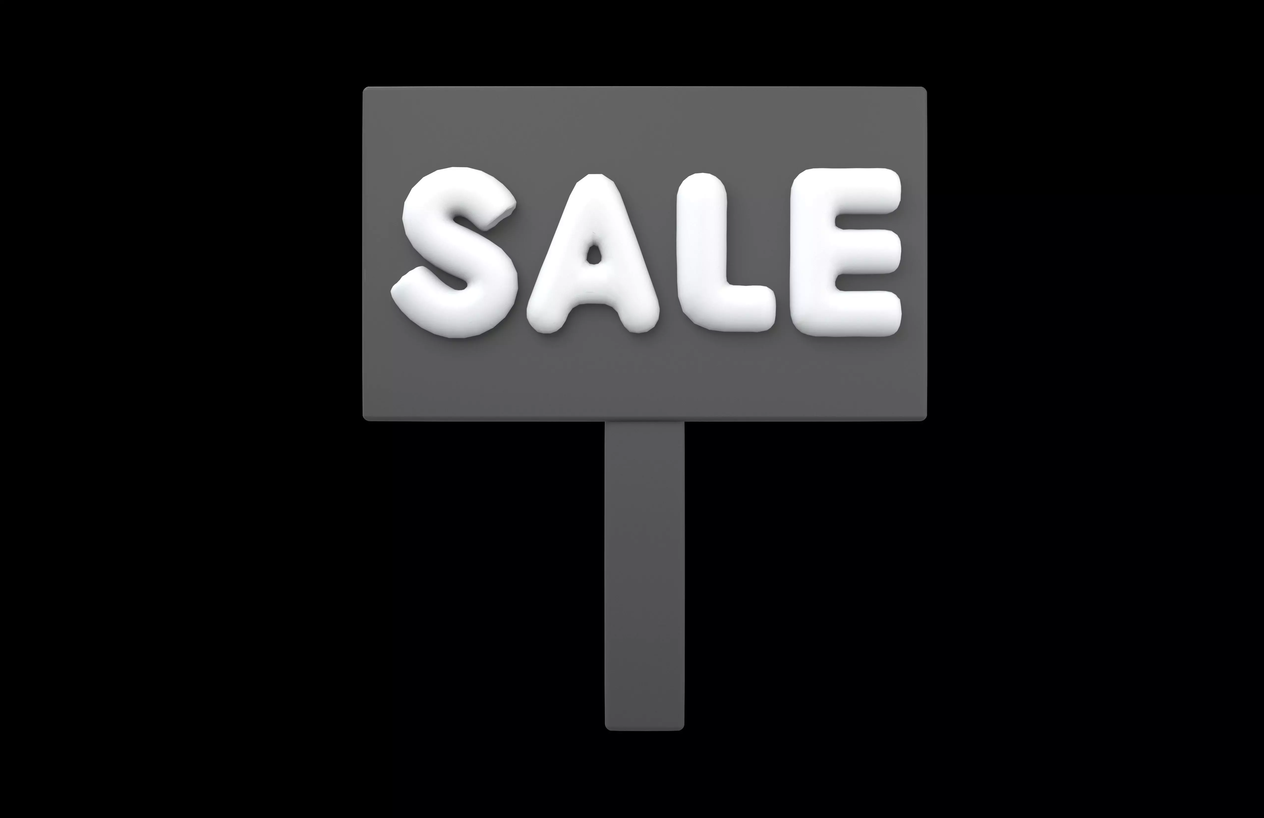 Sale Board Icon v1 003 Low-poly 3D model_2