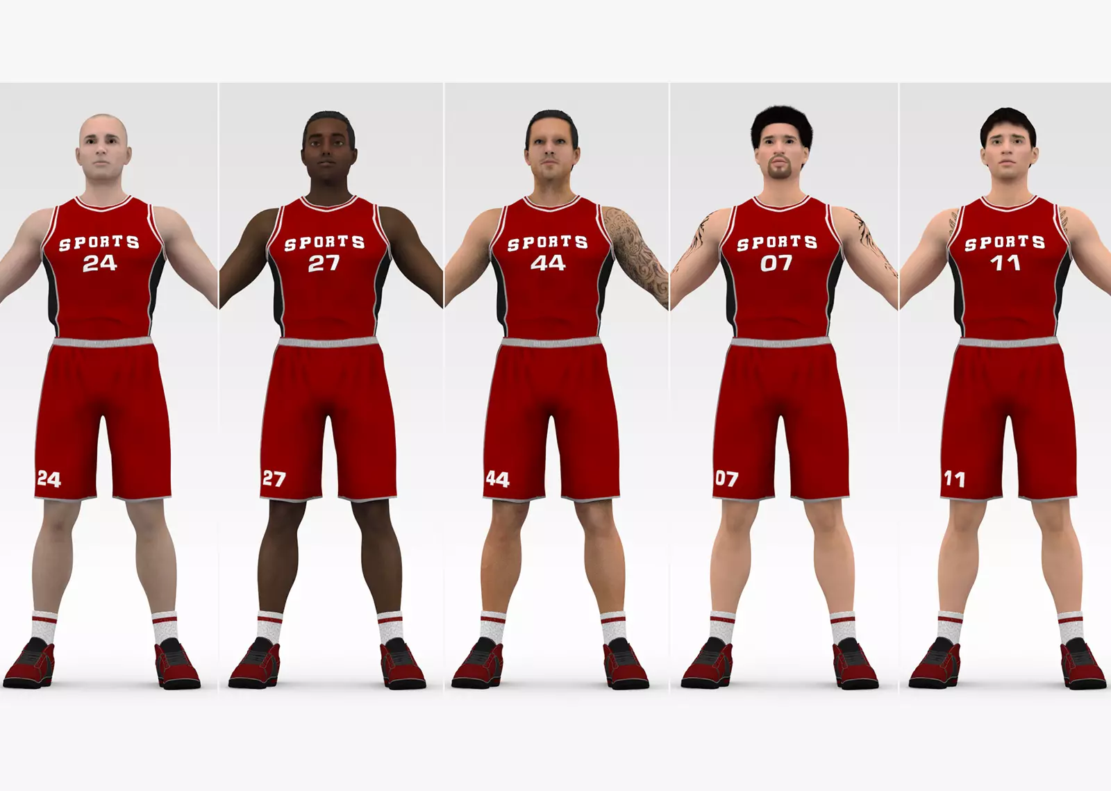 Basketball Players Red Team Collection _0