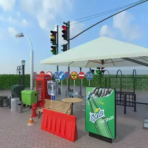 street elements collection 3D model