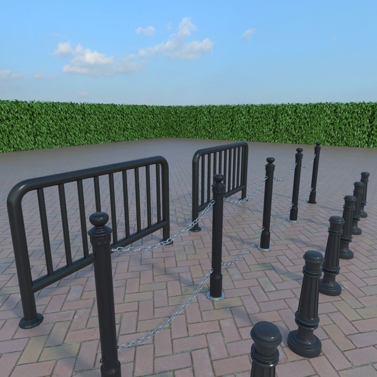 street elements collection 3D model_9