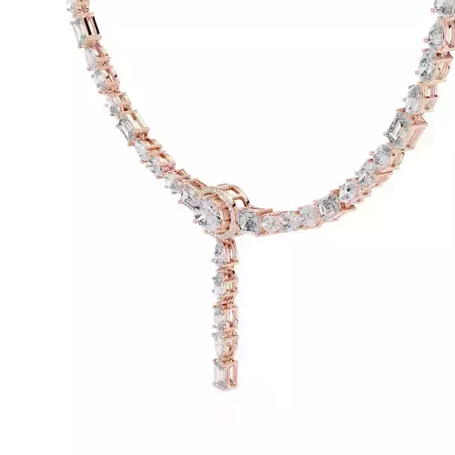 Oval Emerald Round Diamond Necklace For Women 3DM STL Video 3D print model