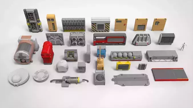 Sci-fi Architecture kitbash 54 3D model