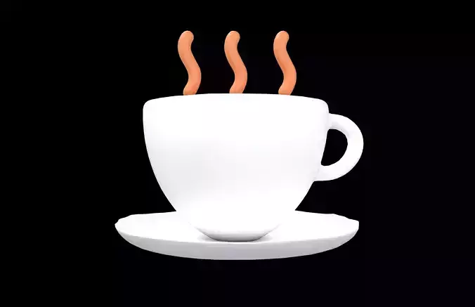 Coffee Cup Icon v1 001 Low-poly 3D model 2