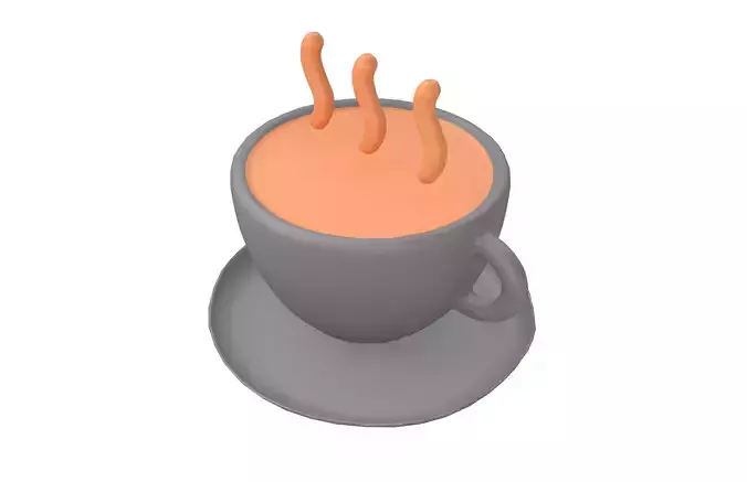 Coffee Cup Icon v1 002 Low-poly 3D model 3