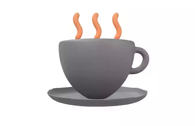 Coffee Cup Icon v1 002 Low-poly 3D model 2