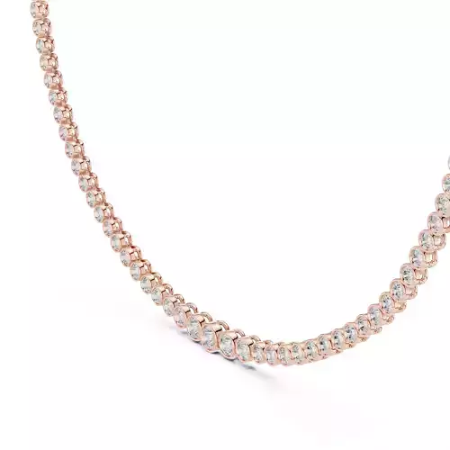 Bezel Set Round Cut Diamond Necklace For Girl 3DM STL Video 3D print model