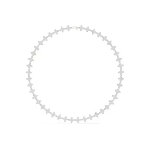 Floral Design Round Diamond Necklace For Women 3DM STL Vid 3D print model
