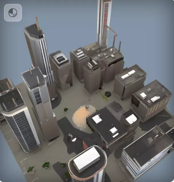 Realistic Low Poly Modern City 3D Model  3D print model_0