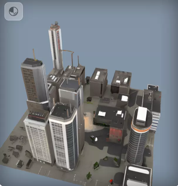 Realistic Low Poly Modern City 3D Model  3D print model_1