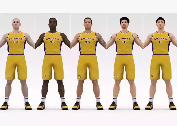 Basketball Players Yellow Team Collection