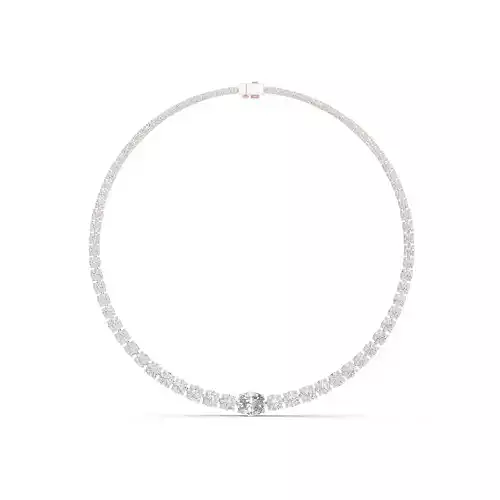 Oval and Round Cut Stud Necklace For Women 3DM STL Video 3D print model
