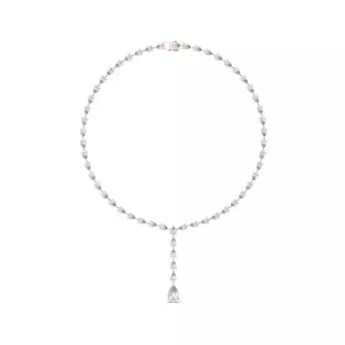 Pear Cut Diamond Stud Necklace For Woman 3DM STL Video