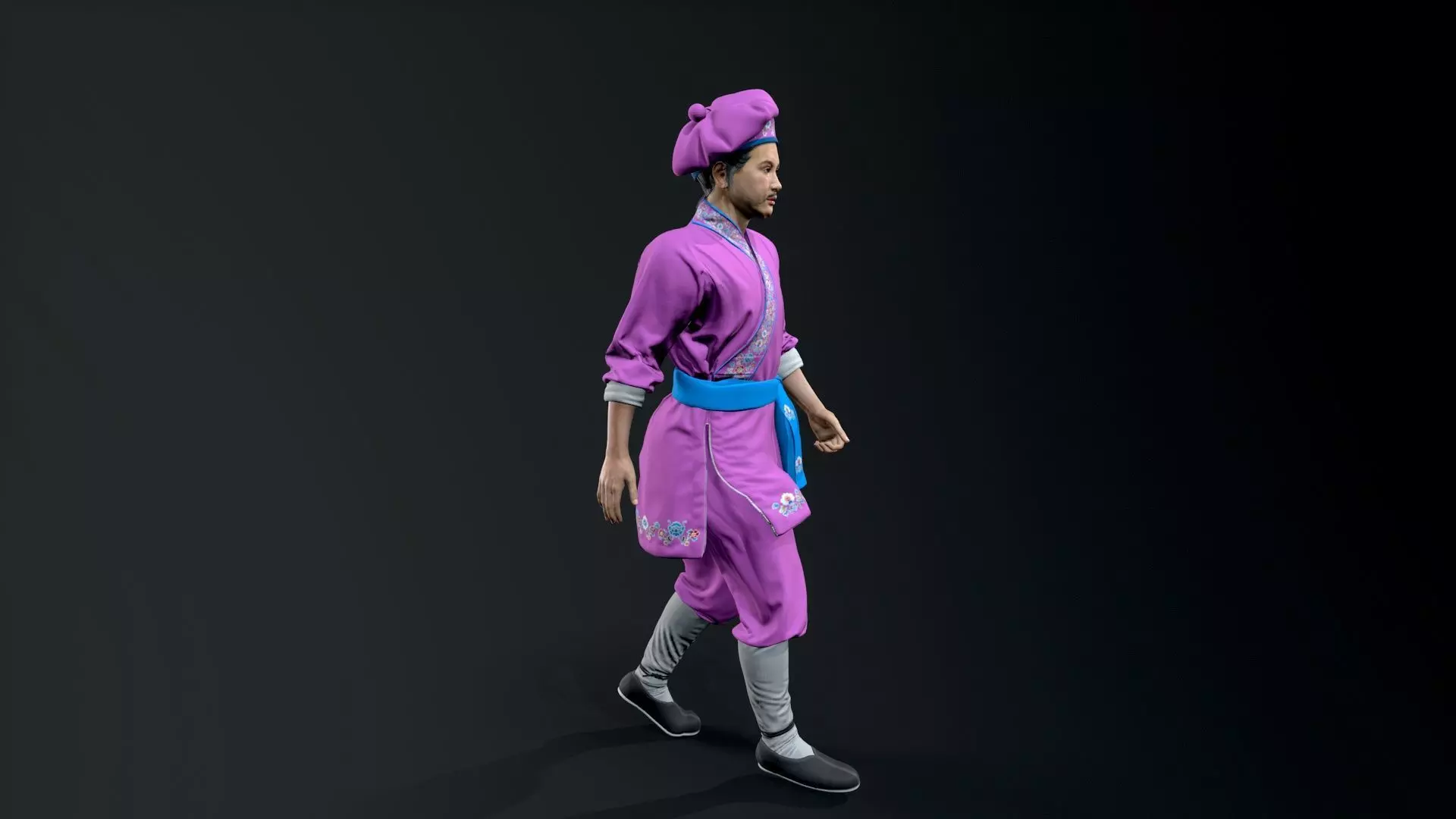 man Character Low-poly 3D model_2