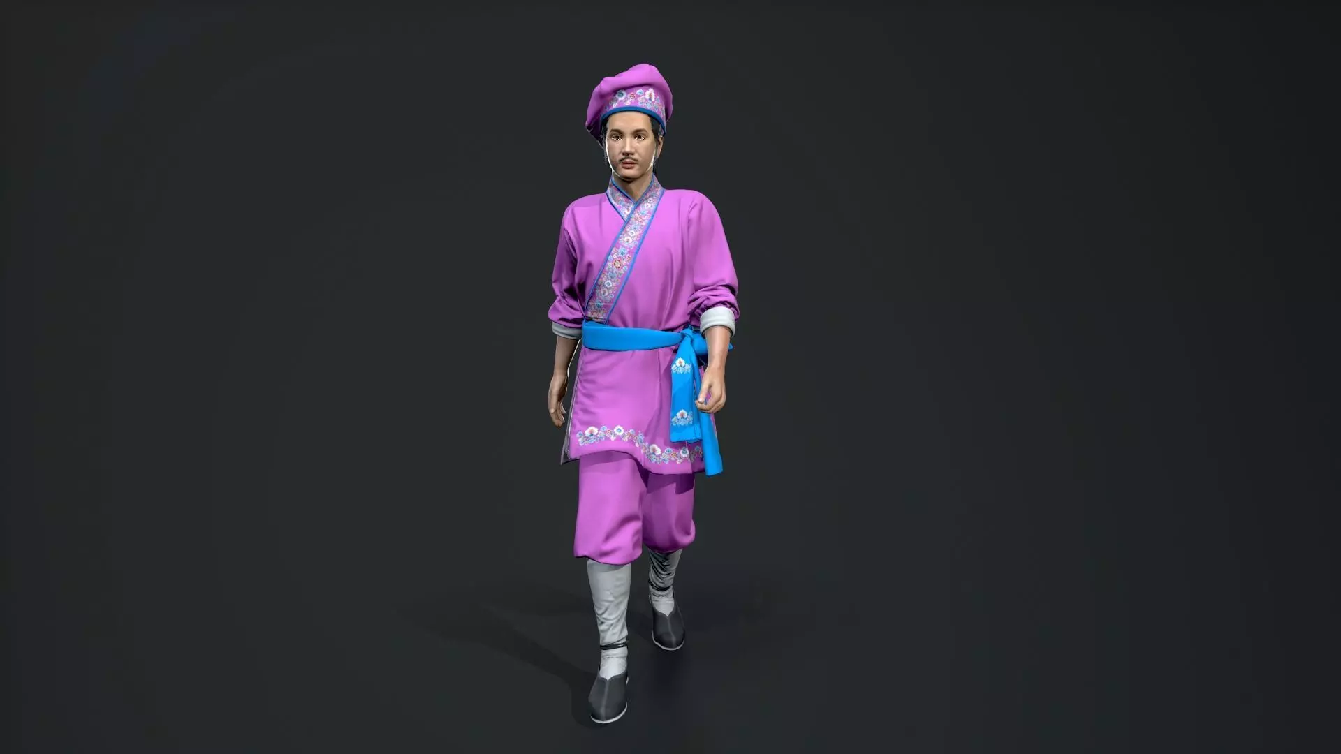 man Character Low-poly 3D model_3