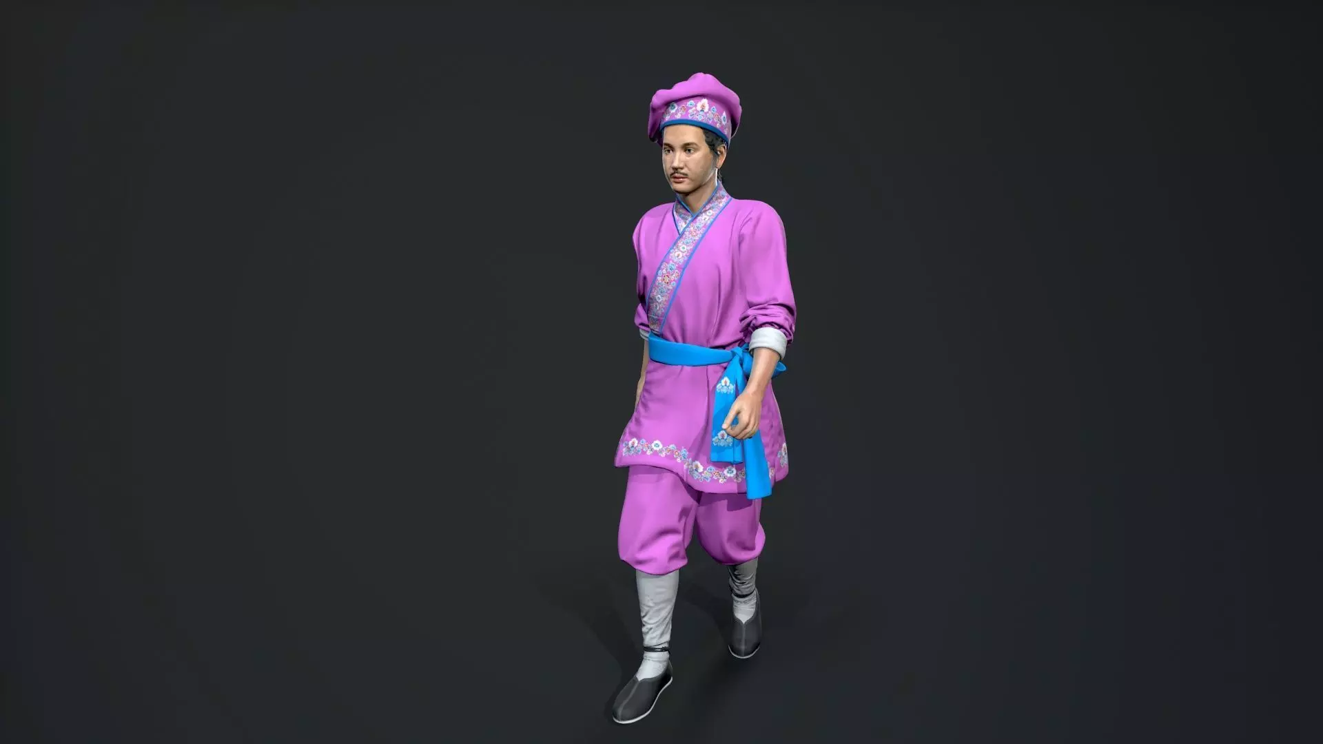 man Character Low-poly 3D model_0