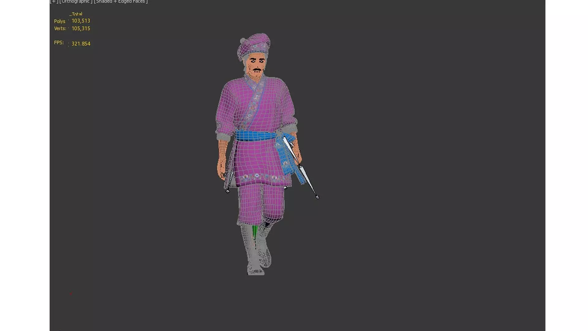 man Character Low-poly 3D model_11