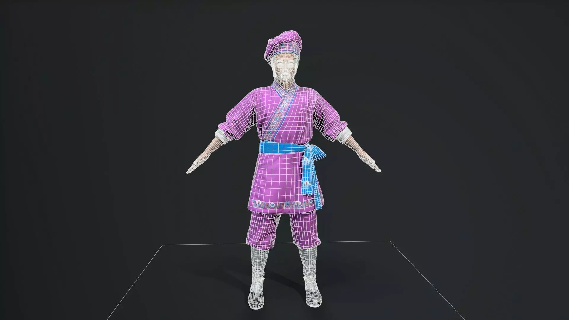 man Character Low-poly 3D model_9