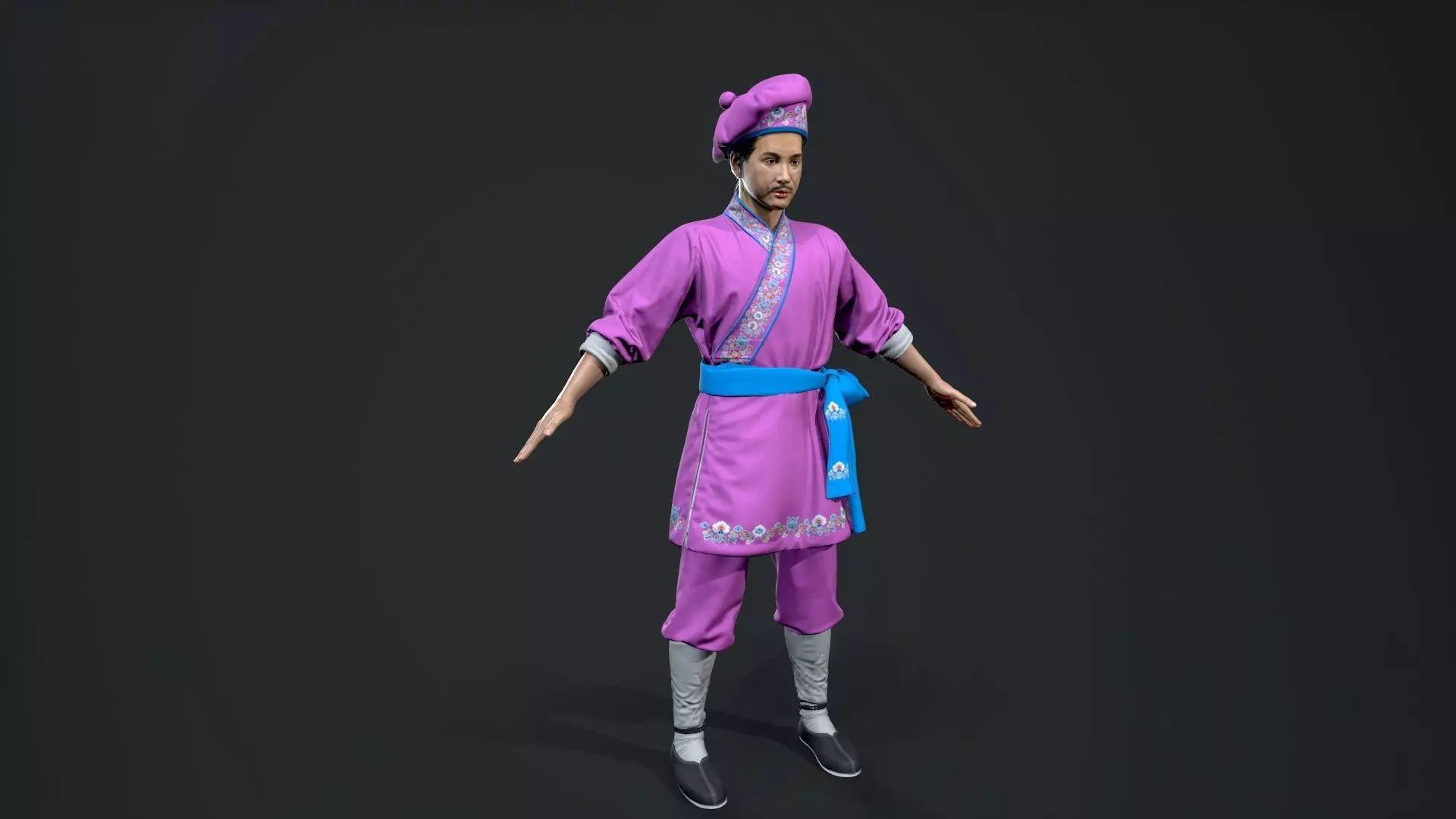 man Character Low-poly 3D model_8