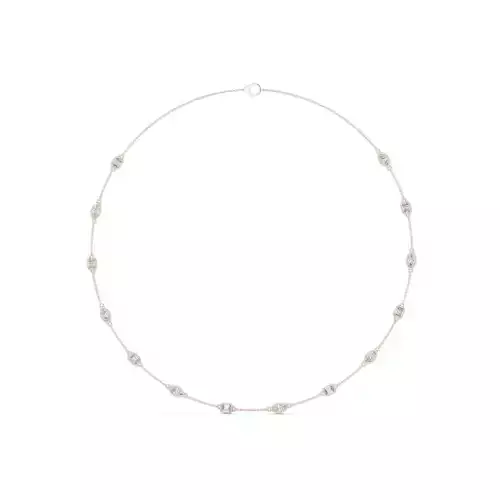 Bezel Set Emerald and Marquise Cut Necklace 3DM STL Video 3D print model