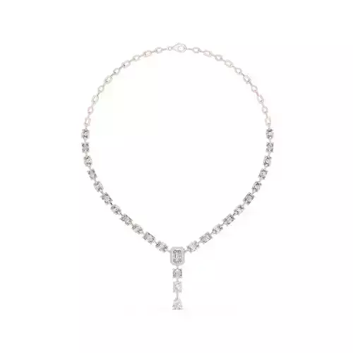Emerald Princess Oval Pear Diamond Necklace 3DM STL Video 3D print model
