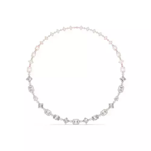 Round Pear Oval Emerald Princess Cut Diamond Necklace  3D print model