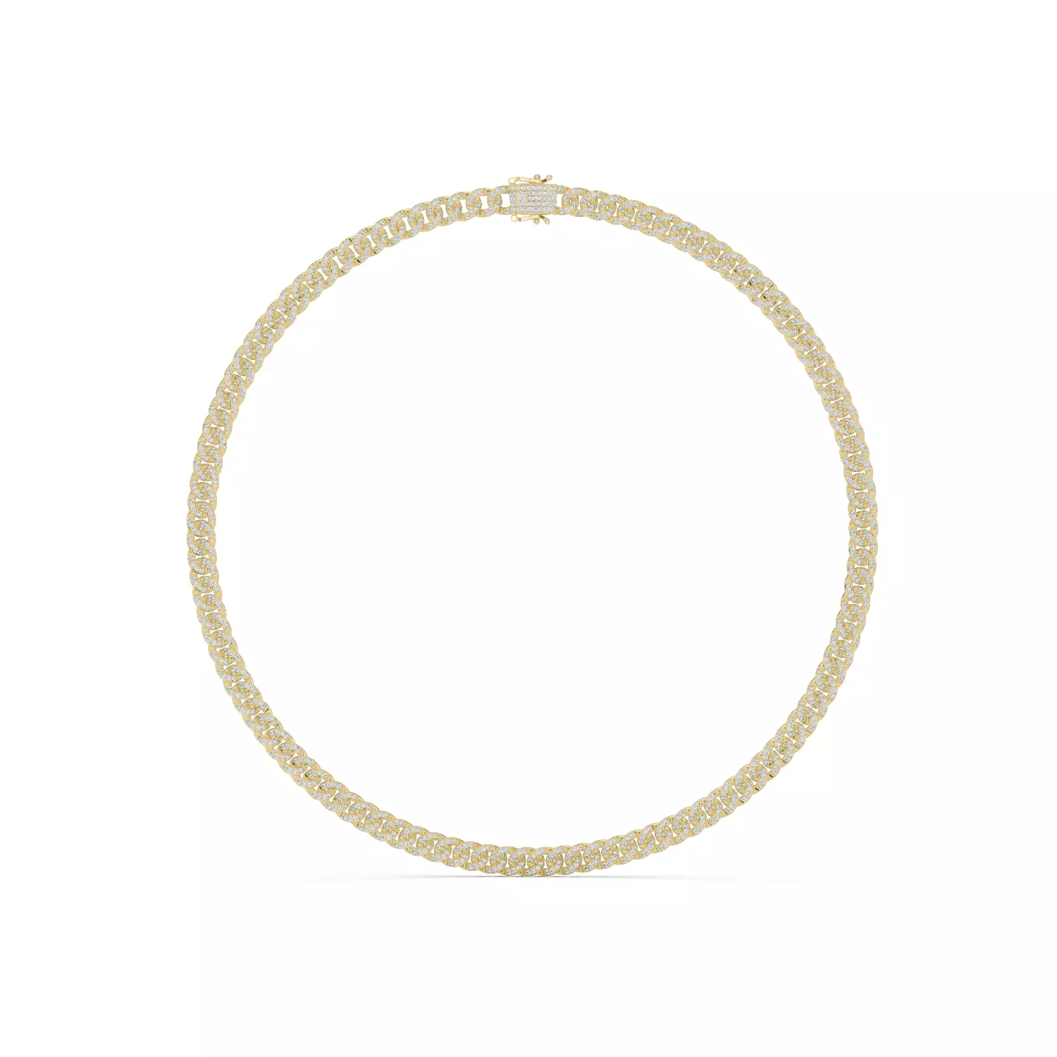 Round Diamond Cuban Link Necklace 3DM STL Video 3D print model_1