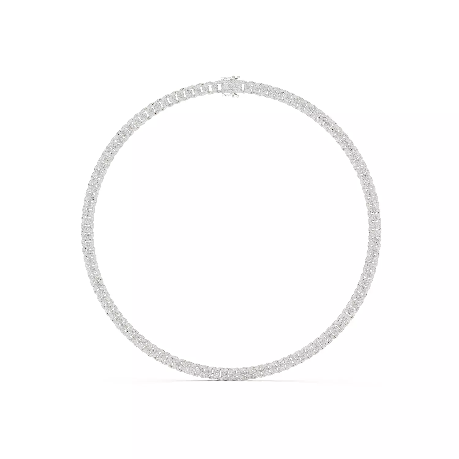 Round Diamond Cuban Link Necklace 3DM STL Video 3D print model_2