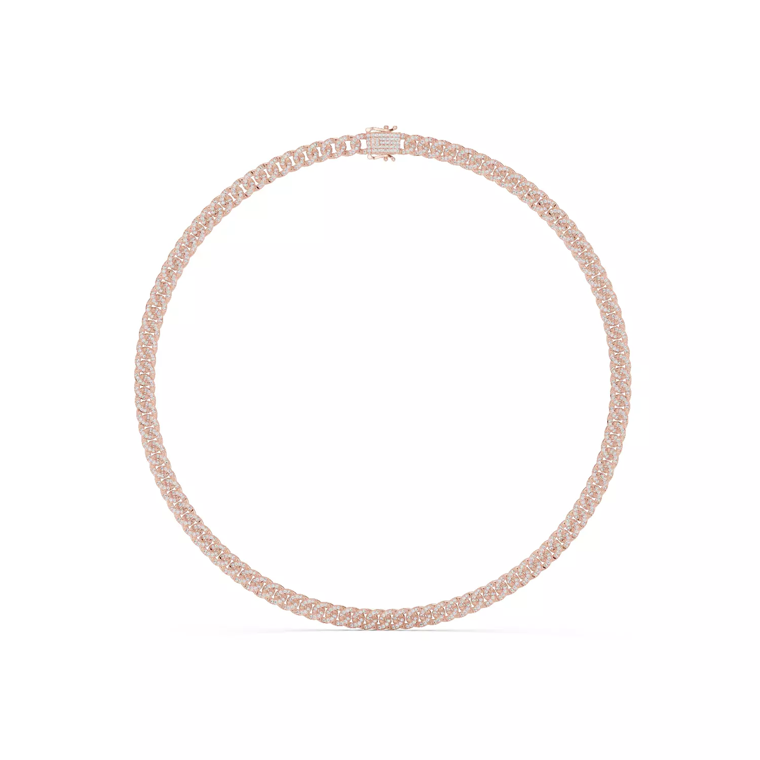 Round Diamond Cuban Link Necklace 3DM STL Video 3D print model_0