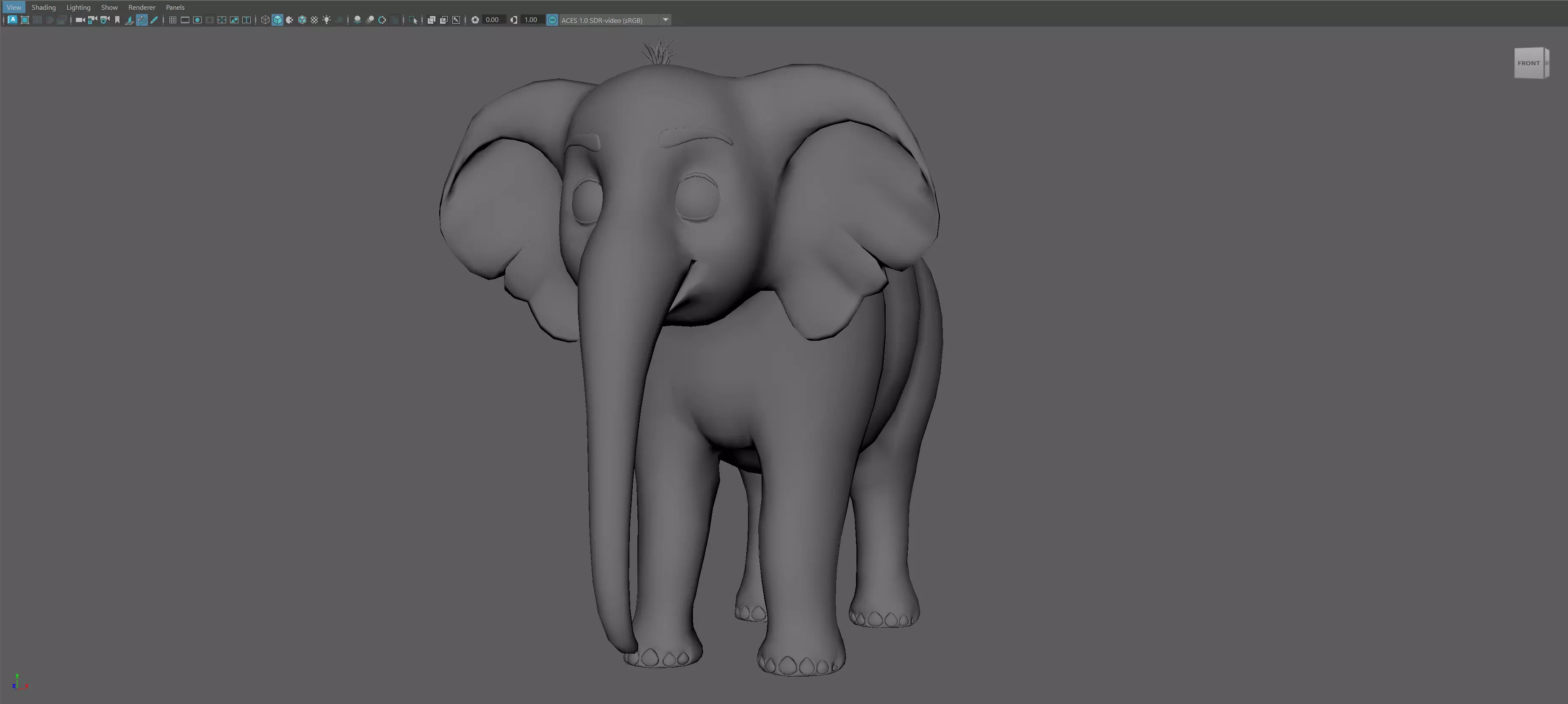 Cartoon Elephant - MAYA Rigged and Blender Rigged Low-poly 3D model_12