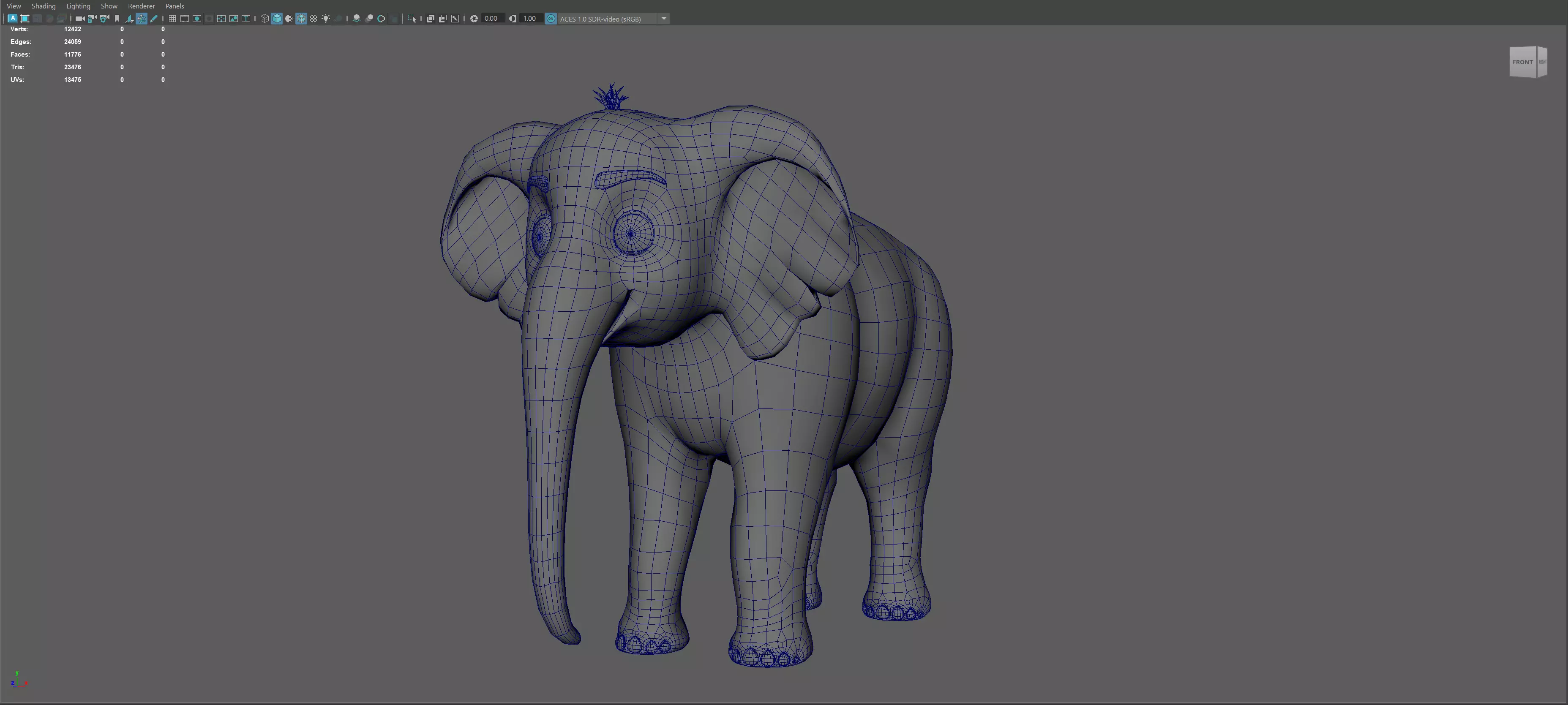 Cartoon Elephant - MAYA Rigged and Blender Rigged Low-poly 3D model_11