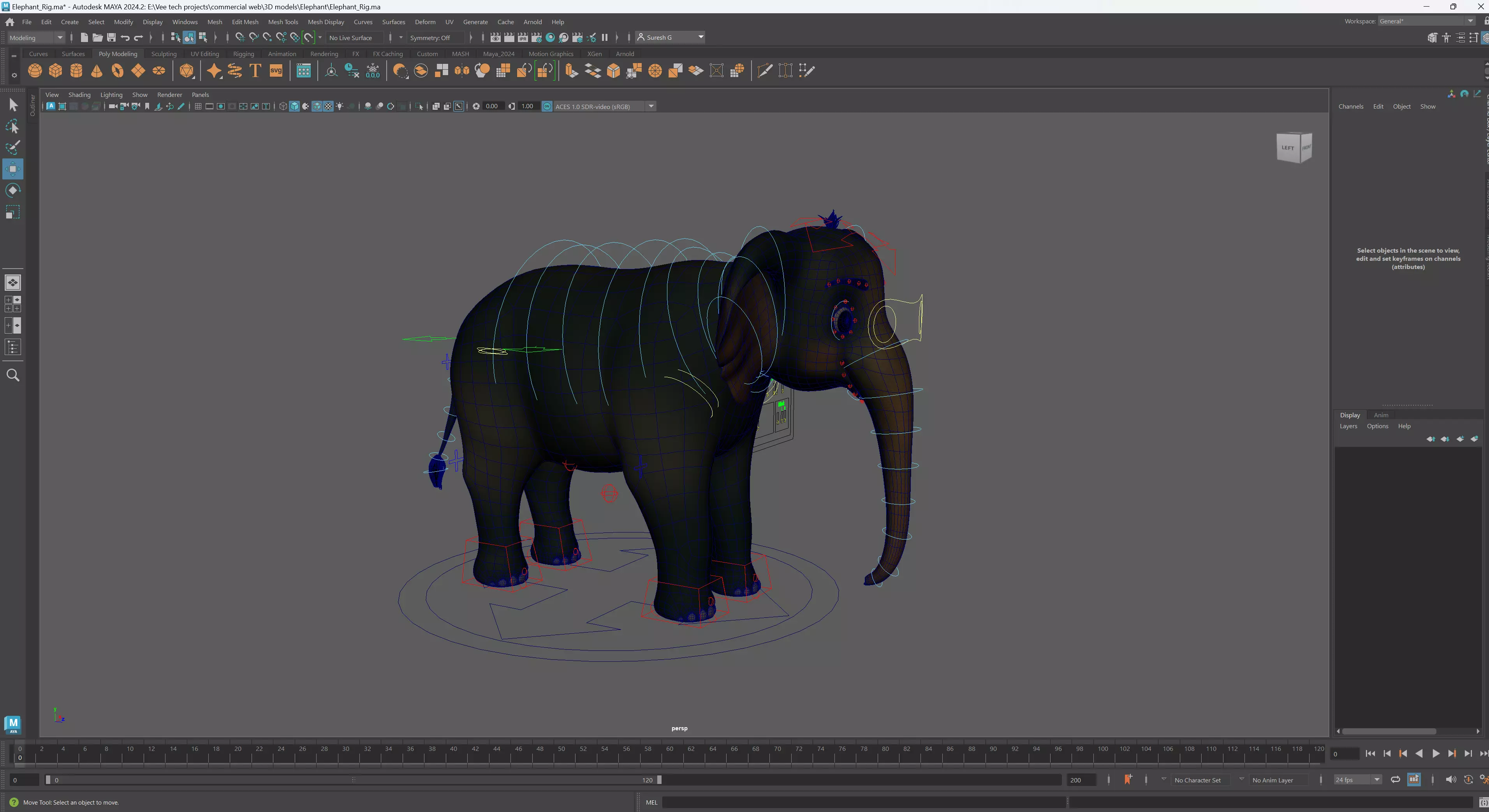 Cartoon Elephant - MAYA Rigged and Blender Rigged Low-poly 3D model_10