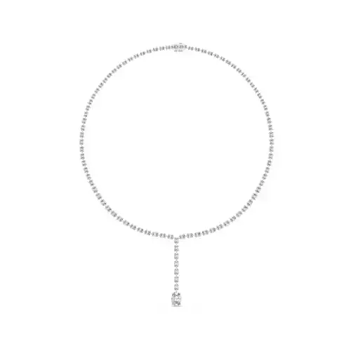 Oval Diamond Stud Necklace For Women 3DM STL Video 3D print model