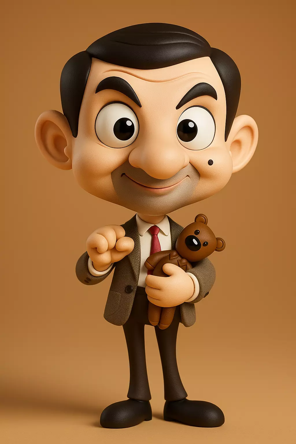 Mr Bean and Teddy 3D print model_1