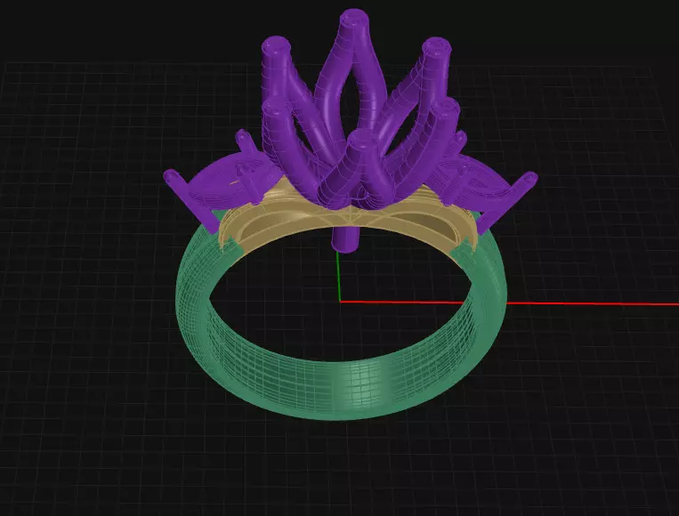 6 Prong Diamond Engagement Ring 3D print model_1