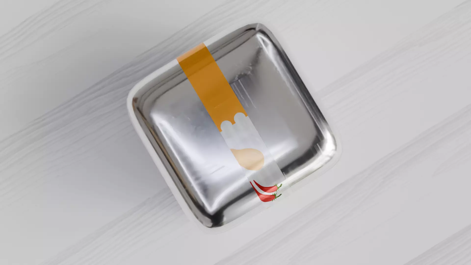 Aluminium Square Tin can Low-poly 3D model_4