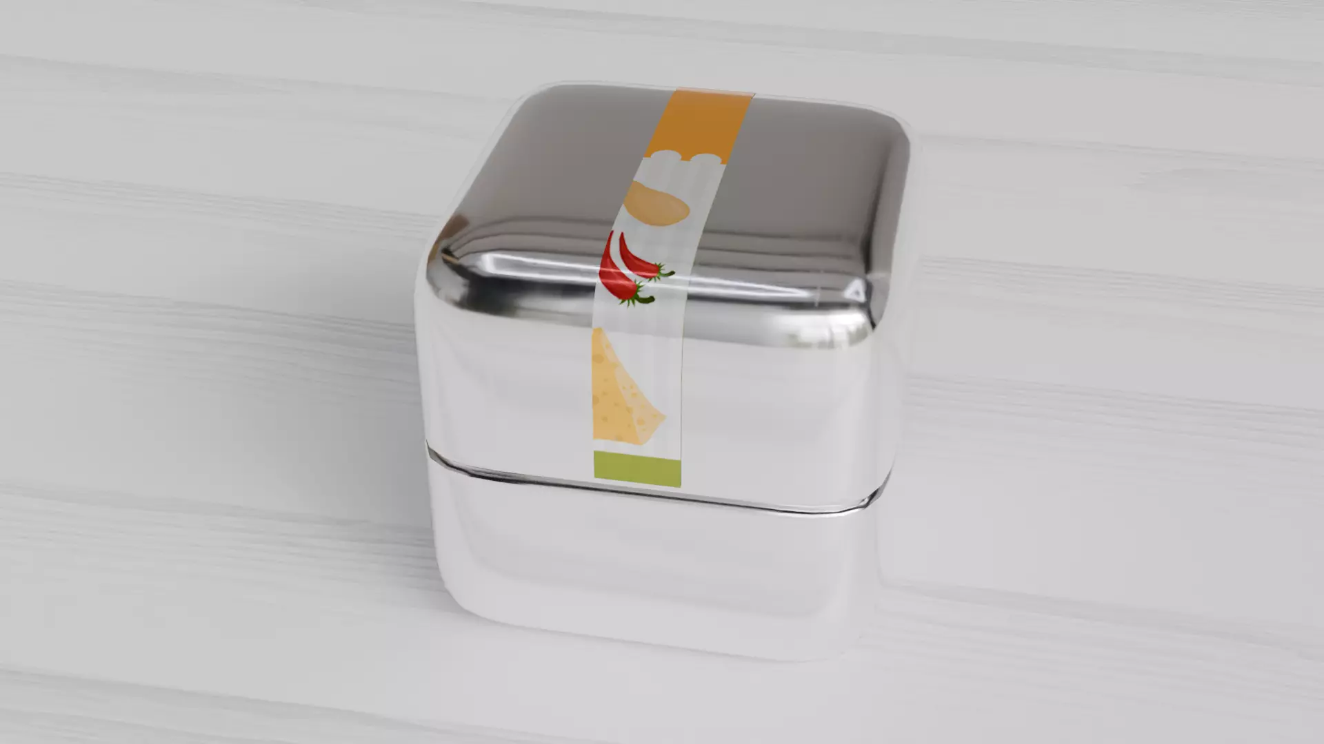 Aluminium Square Tin can Low-poly 3D model_3