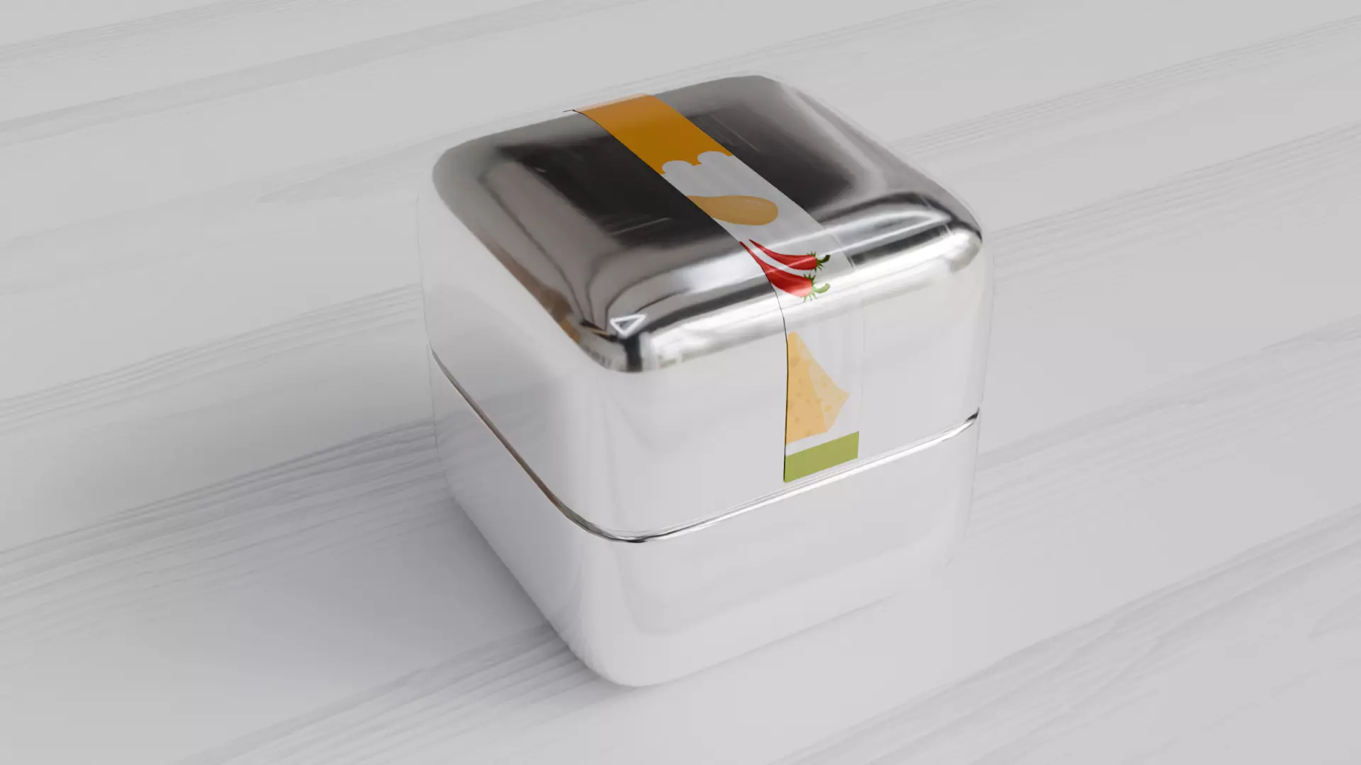 Aluminium Square Tin can Low-poly 3D model_0