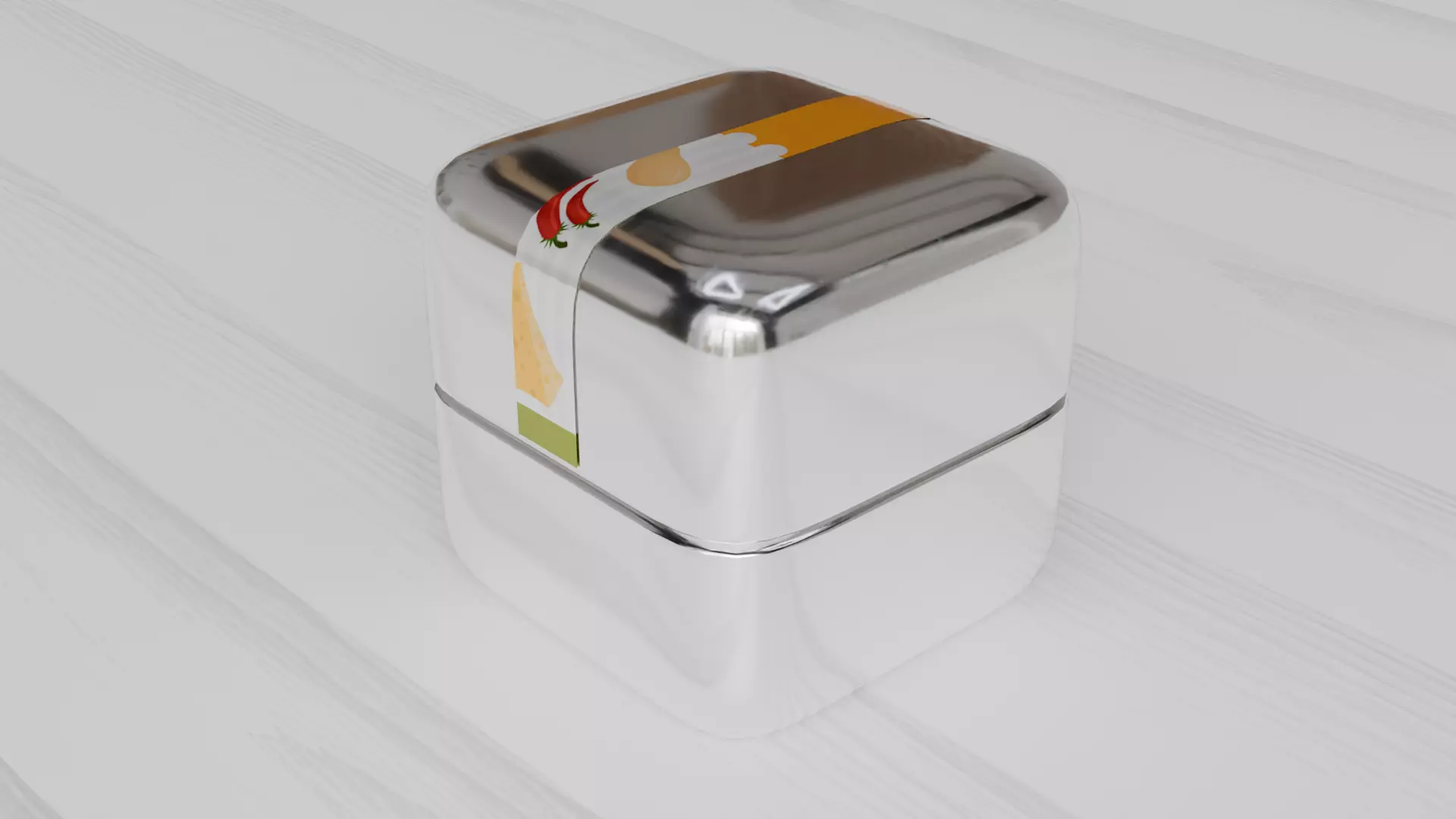 Aluminium Square Tin can Low-poly 3D model_1