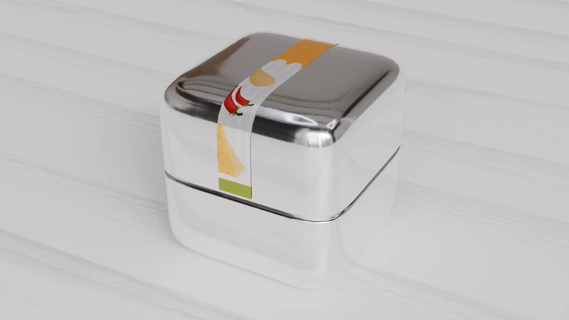 Aluminium Square Tin can Low-poly 3D model_2