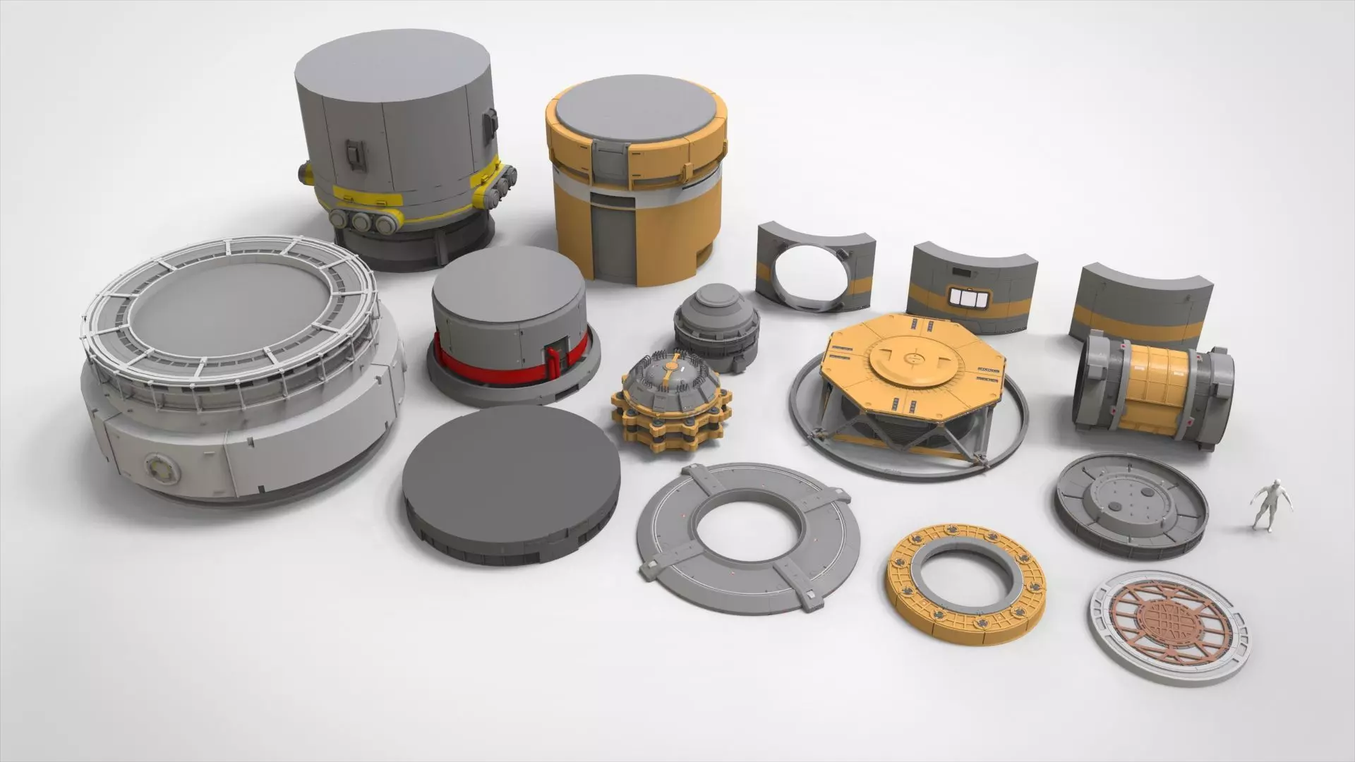 Sci-fi Architecture kitbash 55 3D model_0